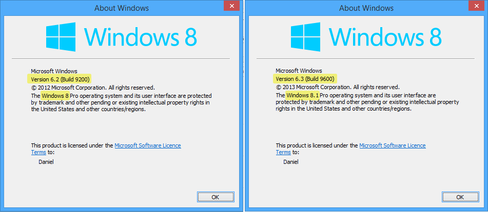 Windows 8 Version 6.2 9200 9200